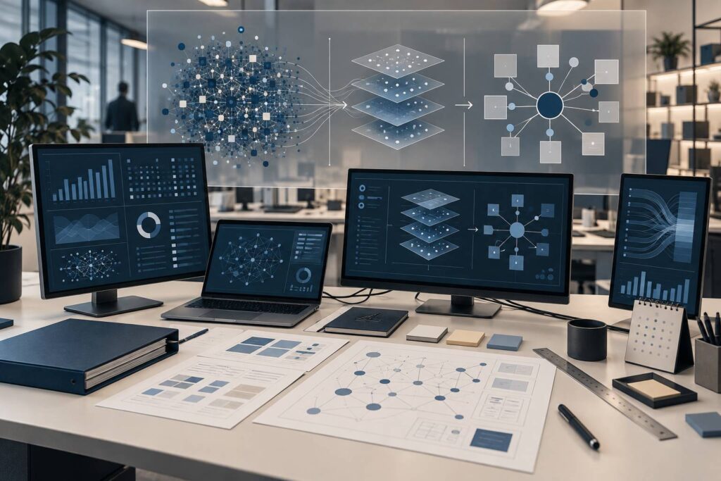 Illustration éditoriale du sujet : Univers BO vers modèle sémantique Power BI : la conversion